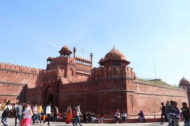 インドの赤い城(Red Fort)の外観