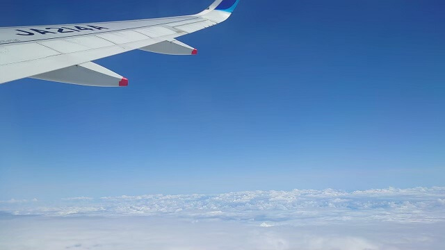 北海道へ向かうJAL便