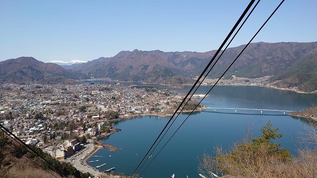 河口湖 富士山パノラマロープウェイから見た河口湖
